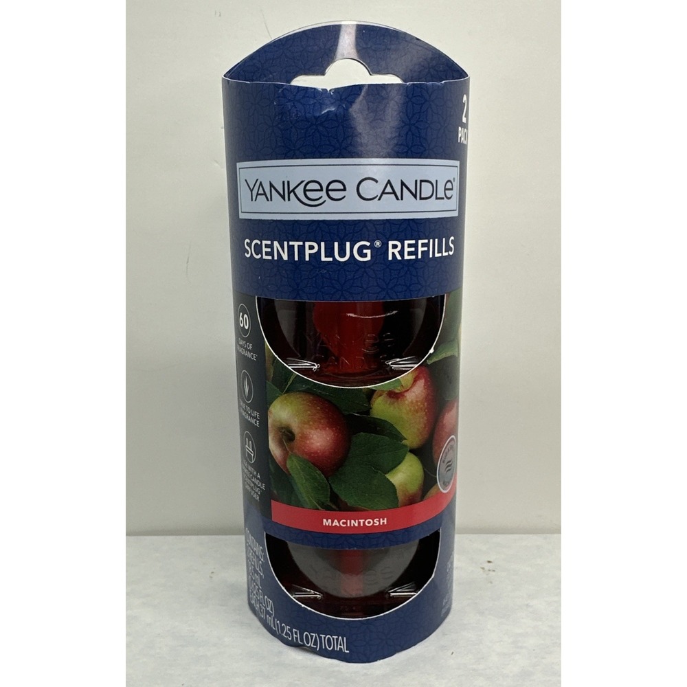 Yankee Candle ScentPlug Scent Wall Plug In Refill Bulbs Macintosh Apple 2 Pack